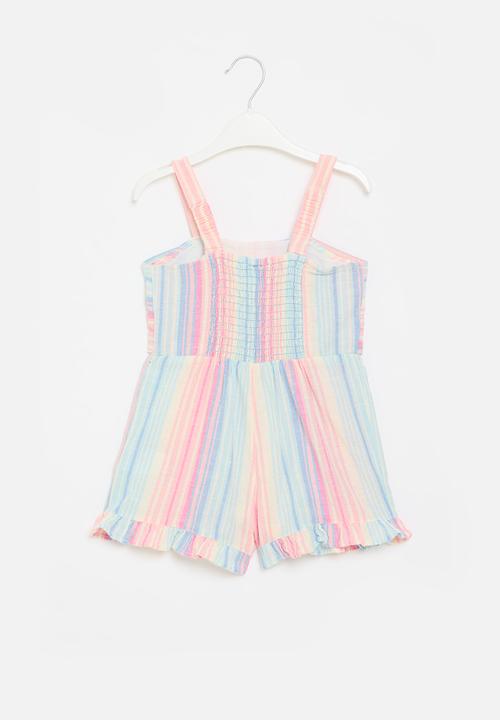 Cotton On - Parker playsuit - rainbow stripe