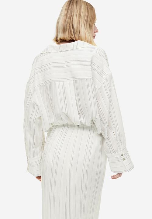 H&M - Jacquard-weave shirt - white striped