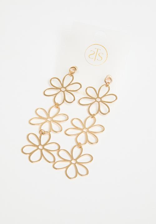 Tessa Design - Ava flowers drop earring - gold