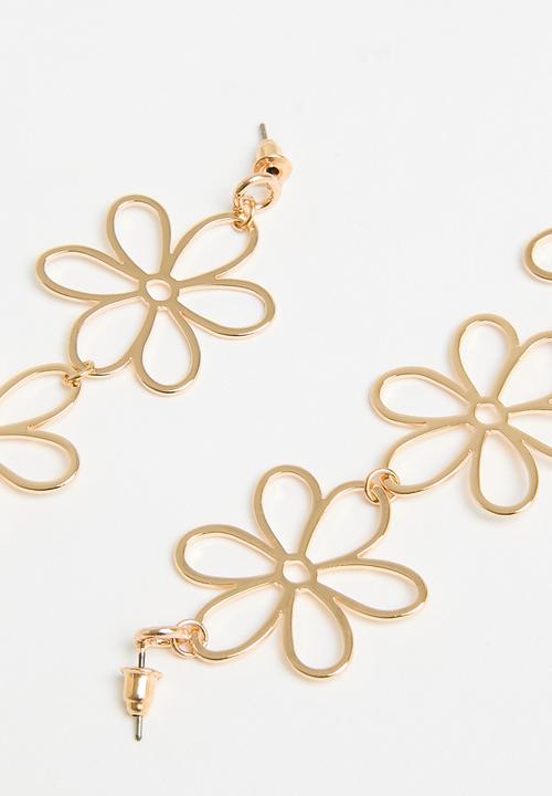 Tessa Design - Ava flowers drop earring - gold