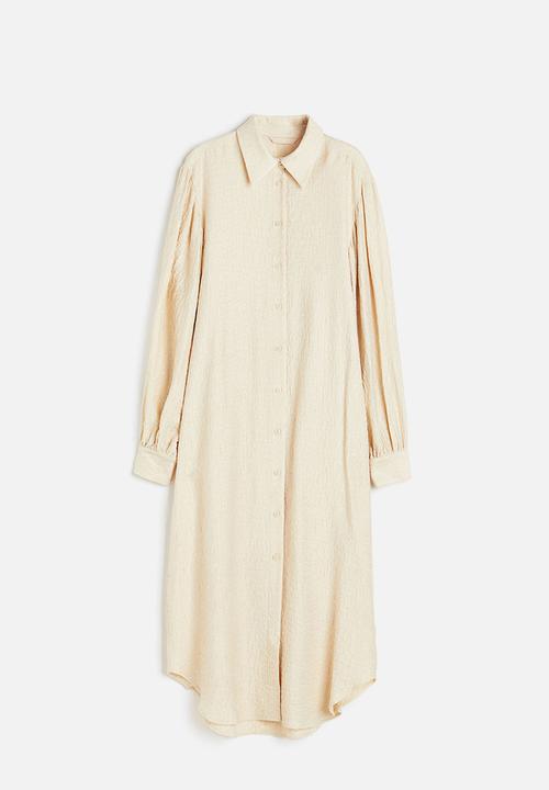 H&M - Oversized shirt dress - light beige 