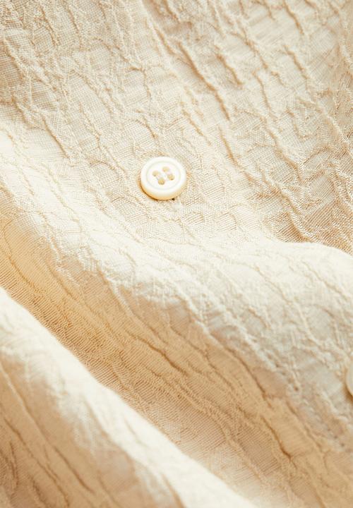 H&M - Oversized shirt dress - light beige 