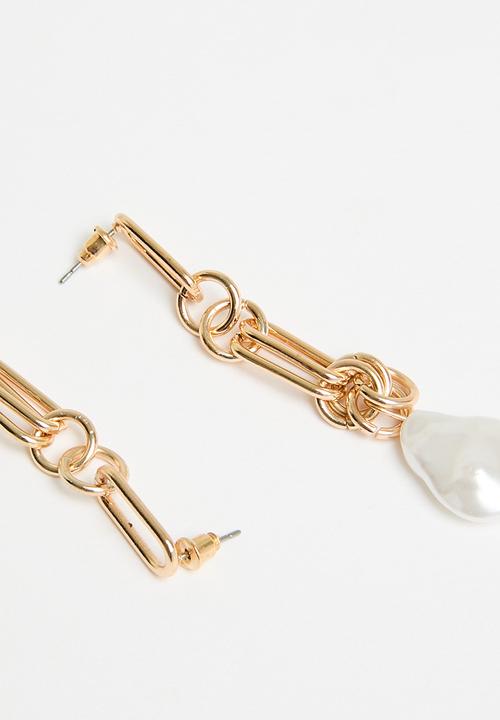 Tessa Design - Ella links and pearl earring - gold