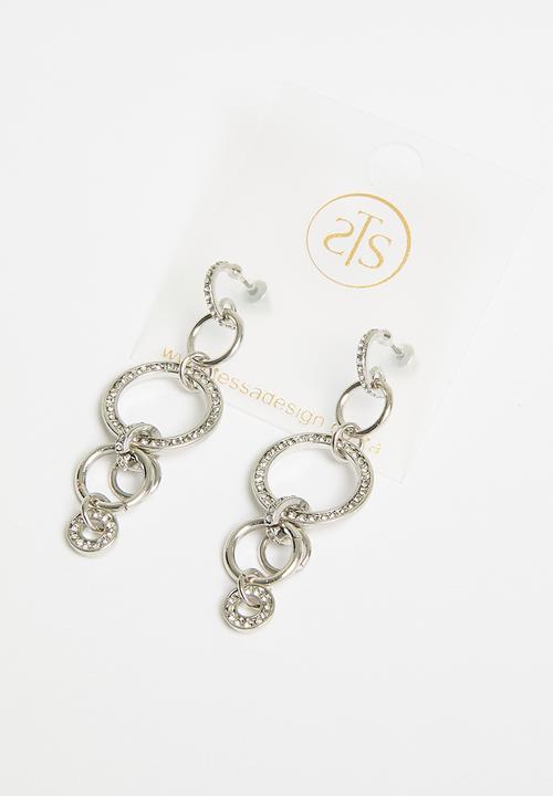 Tessa Design - Anine diamante circles earring - silver