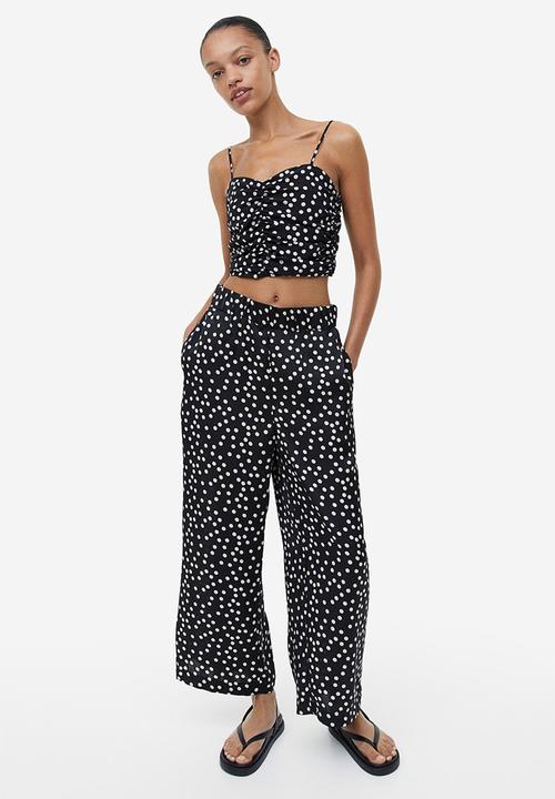 H&M - Patterned trousers - black spotted