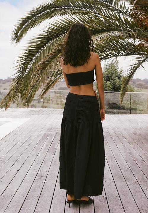 Cotton On - Pia Pin Tuck Maxi Skirt - Black