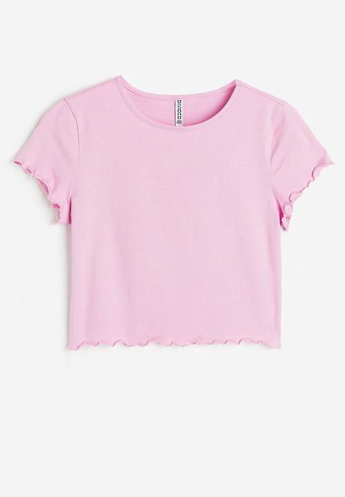H&M - Cropped T-shirt - pink