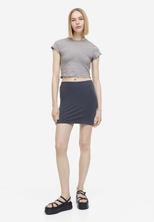 H&M - Cropped T-shirt - light grey 