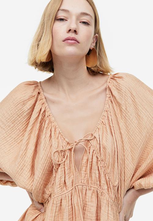 H&M - Oversized lyocell-blend dress - beige