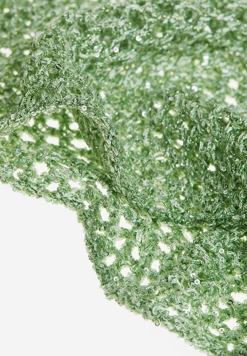 H&M - Glittery hole-knit dress - light green