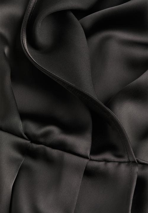 H&M - Satin wrap dress - black