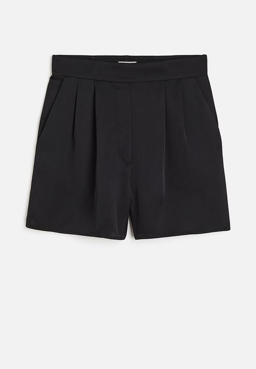 H&M - Satin pull-on shorts - black