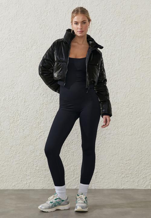 Cotton On - Seamless Cross Back Full Length Onesie - Black
