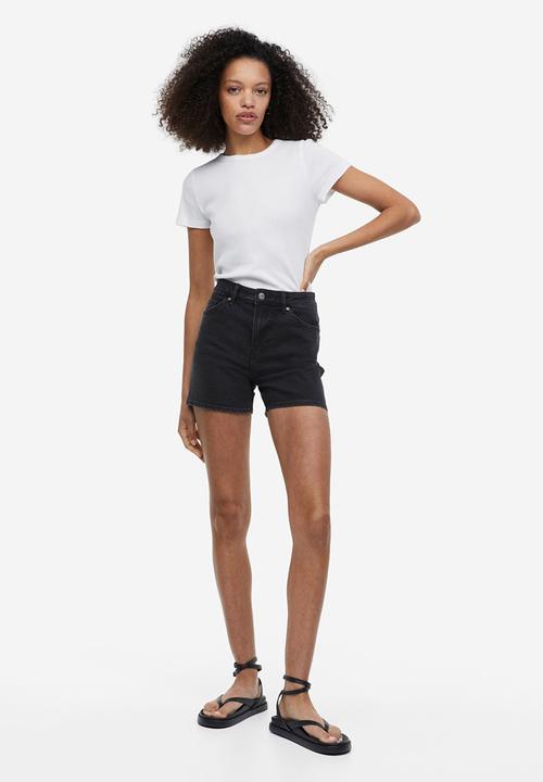 H&M - Denim shorts - black