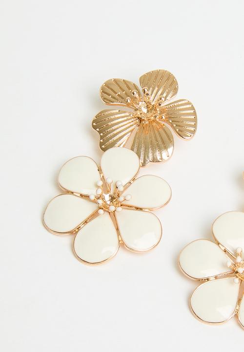 Tessa Design - Charlotte two flowers earring - gold