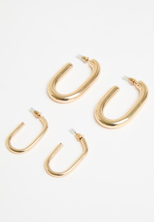 Tessa Design - Isabella oval hoop set - gold