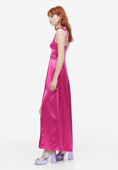 H&M - Tie-strap corset dress - cerise 
