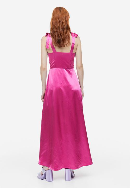 H&M - Tie-strap corset dress - cerise 