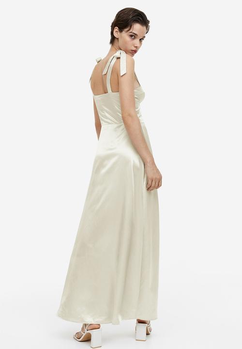 H&M - Tie-strap corset dress - light beige