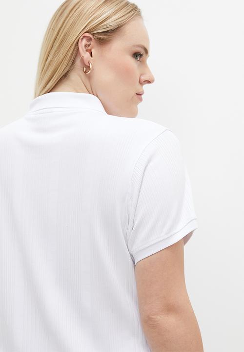 POLO - Plus Danica Rib Dress - White