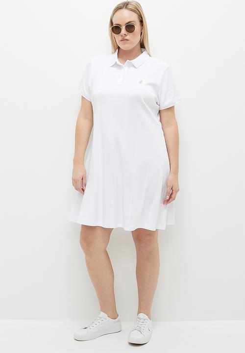 POLO - Plus Danica Rib Dress - White