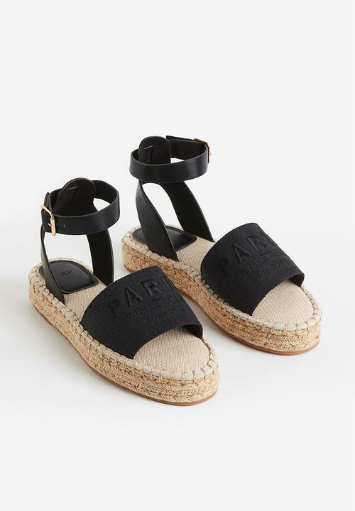 H&M - Embroidery-detail espadrilles - black