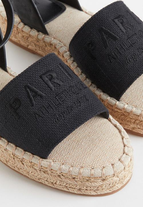 H&M - Embroidery-detail espadrilles - black