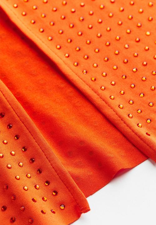 H&M - Rhinestone-embellished dress - orange