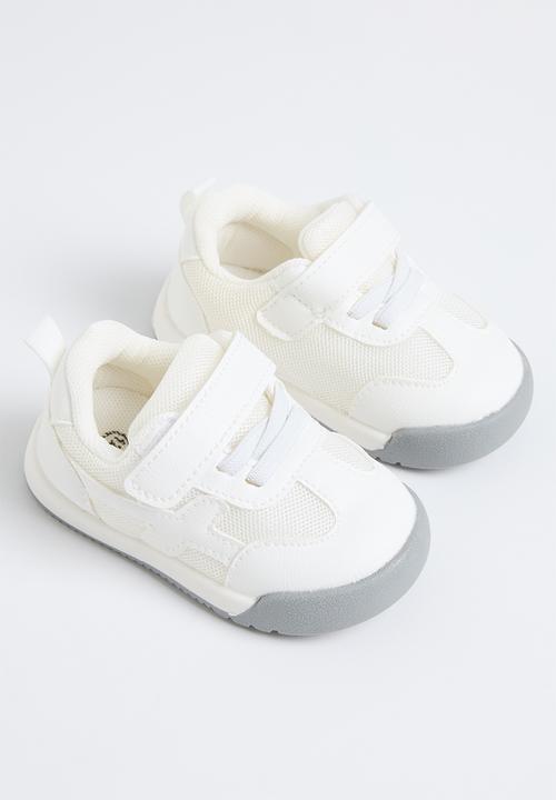 Pop Candy - Velcro and lace up sneaker - white