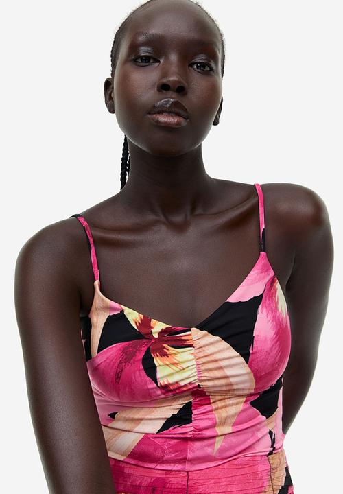 H&M - Gathered thong body - cerise orchids 
