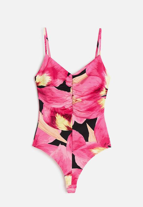 H&M - Gathered thong body - cerise orchids 