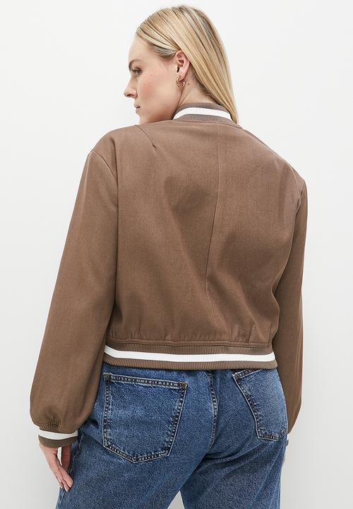 dailyfriday - Basic collegiate bomber - taupe