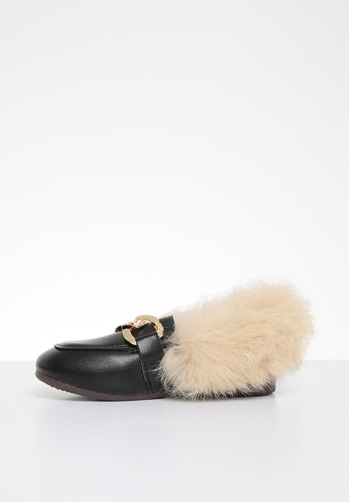 Pop Candy - Faux fur mule - black