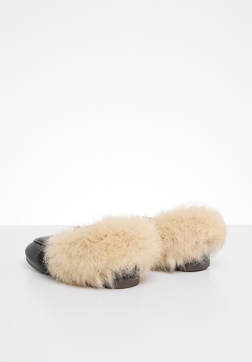 Pop Candy - Faux fur mule - black