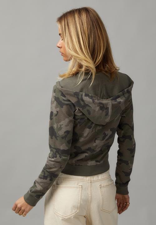 Factorie - Lightweight Graphic Zip Through Hoodie - Camo
