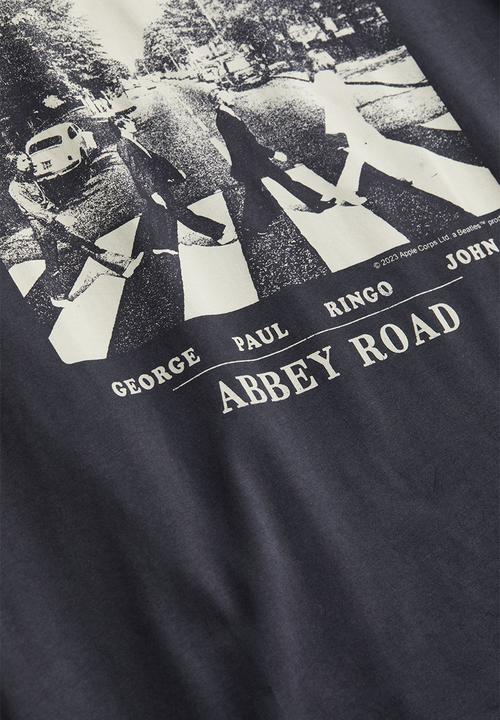 H&M - Oversized printed T-shirt - dark grey the beatles