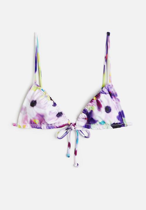 H&M - Triangle bikini top - purple/floral