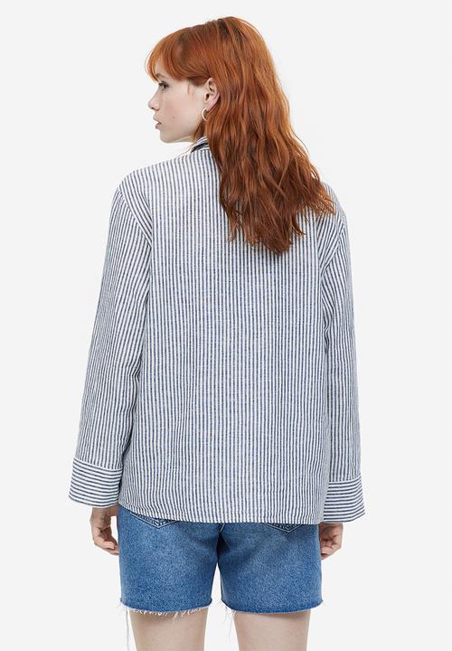 H&M - Linen-blend shirt - black & white striped