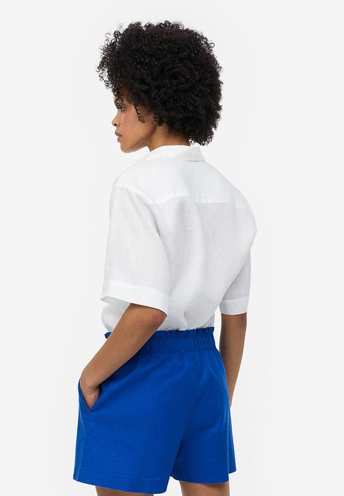 H&M - Linen shorts - bright blue