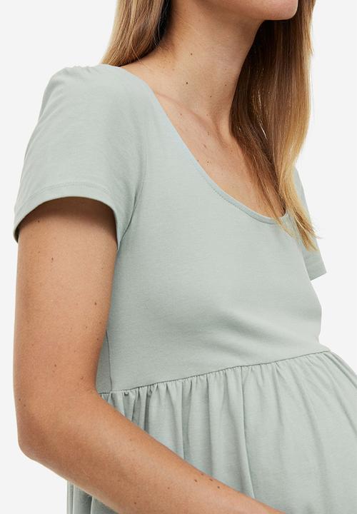 H&M - Mama square-neck jersey dress - light khaki green