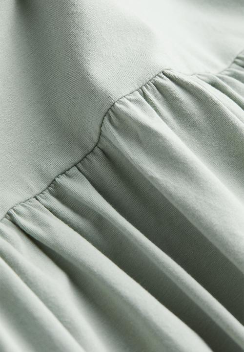 H&M - Mama square-neck jersey dress - light khaki green