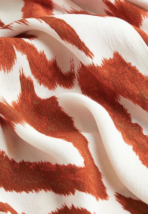 H&M - Crêpe skirt - cream brown patterned 