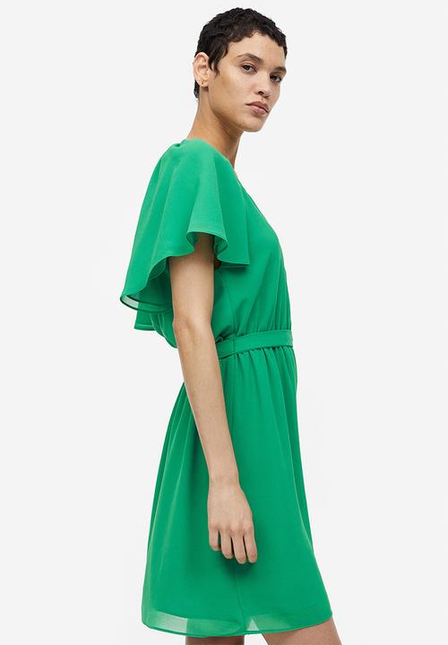 H&M - V-neck chiffon dress - green