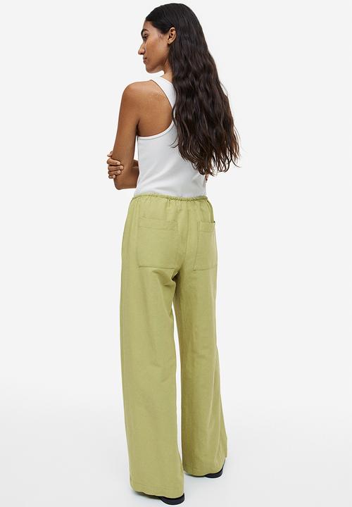 H&M - Linen-blend trousers - green
