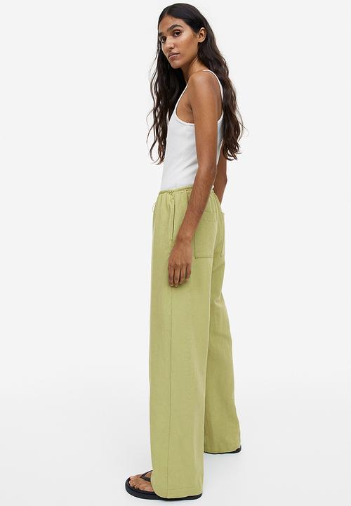H&M - Linen-blend trousers - green