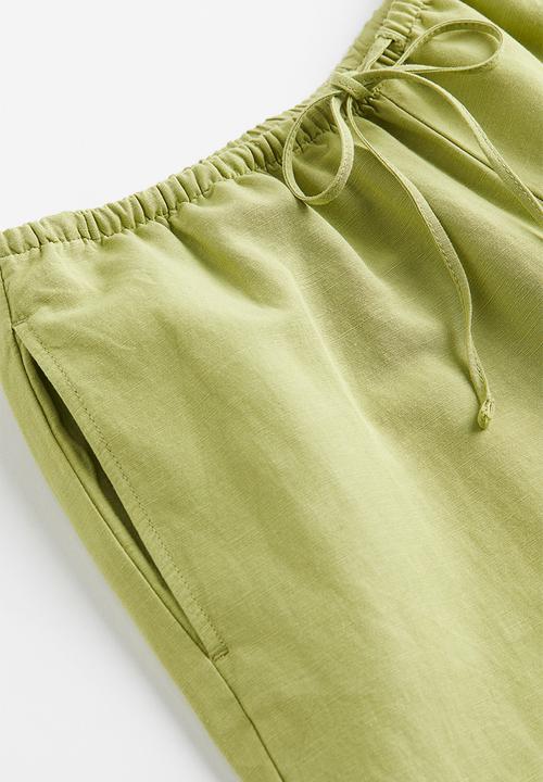 H&M - Linen-blend trousers - green