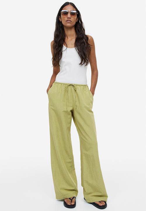 H&M - Linen-blend trousers - green