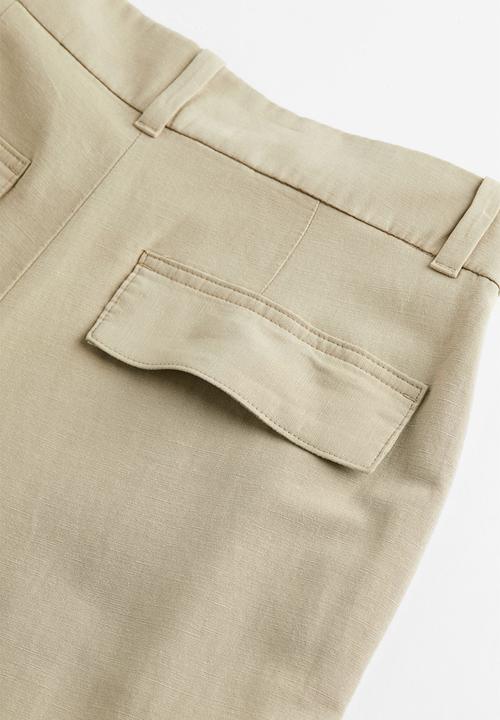 H&M - Linen-blend cargo trousers - beige