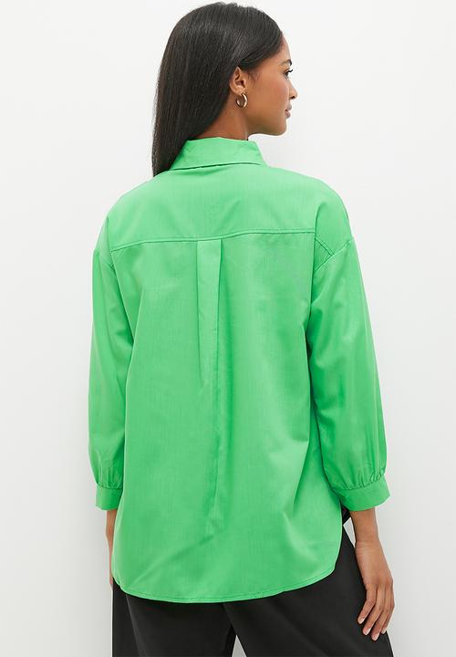 dailyfriday - Cotton oversized shirt - green
