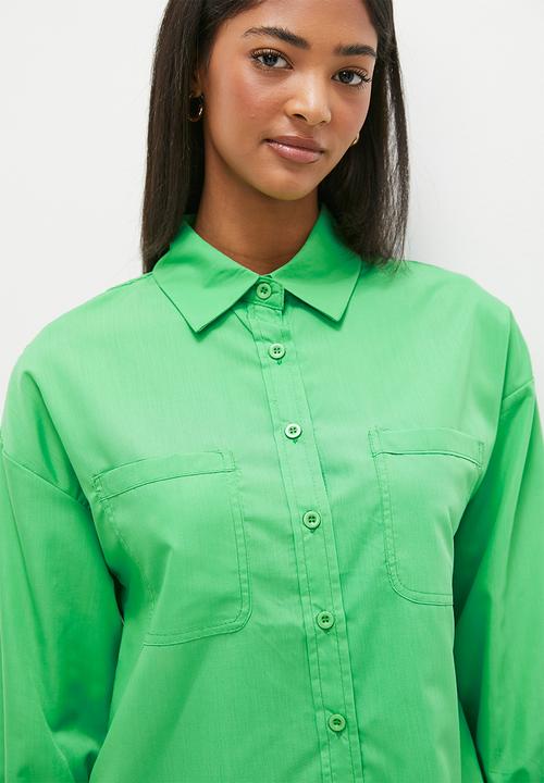 dailyfriday - Cotton oversized shirt - green
